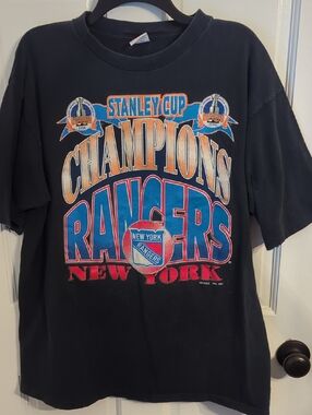 New York Rangers Black Stanley Cup Champions Tee